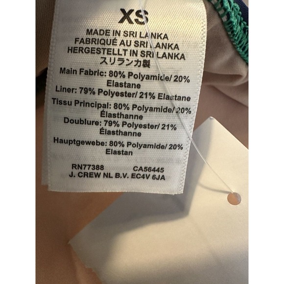 NWT J Crew Factory Womens One Piece Swimsuit XS Cutout Bow Lined Blue and Green - Picture 10 of 10